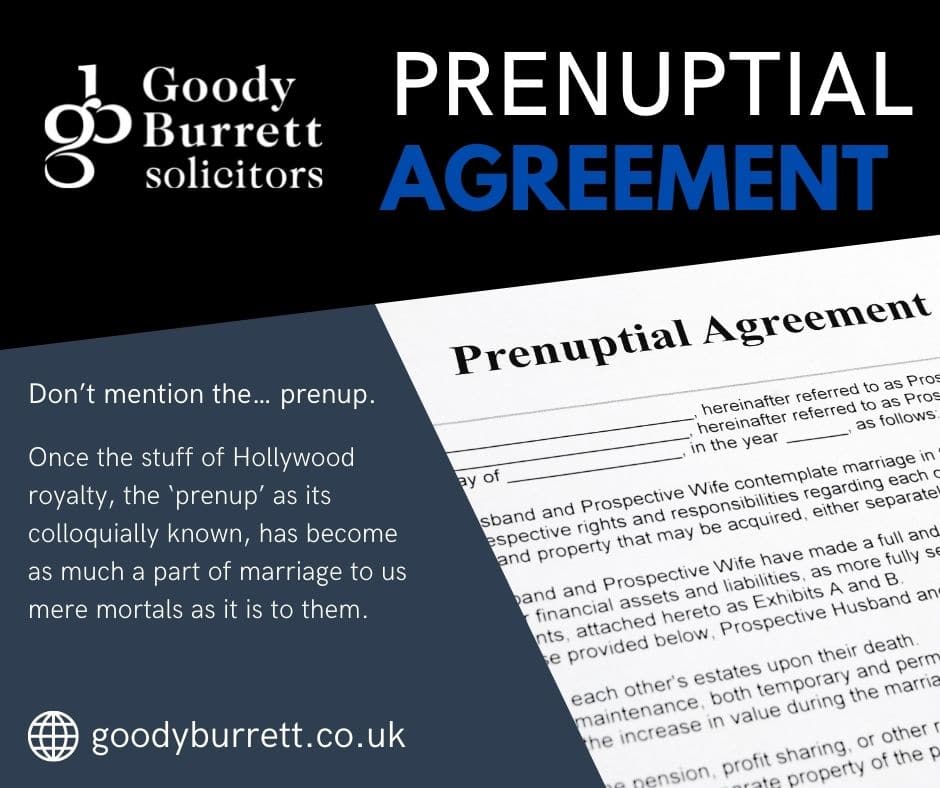 Don’t mention the… prenup
